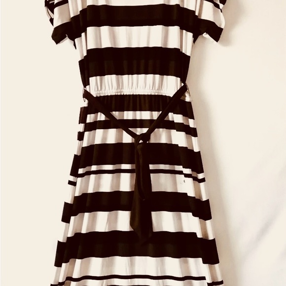 Chico's Dresses & Skirts - Chico's Classic Striped Black Brown and White Pattern Maxi Dress